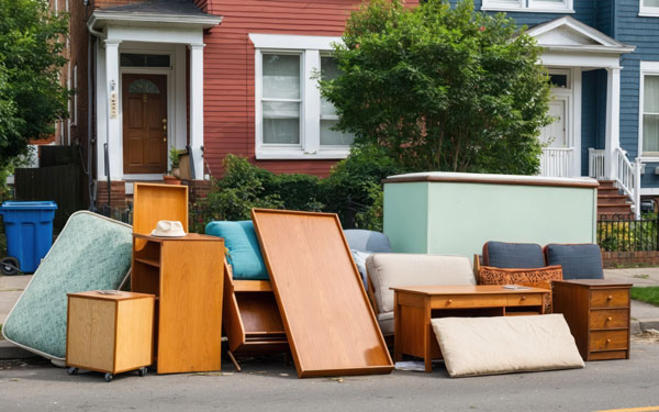 Junk piled on the curb